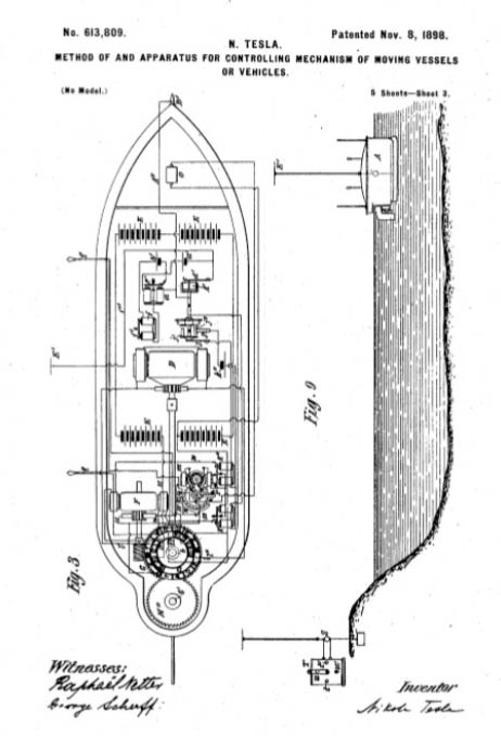 Patente barco teledirigido Tesla