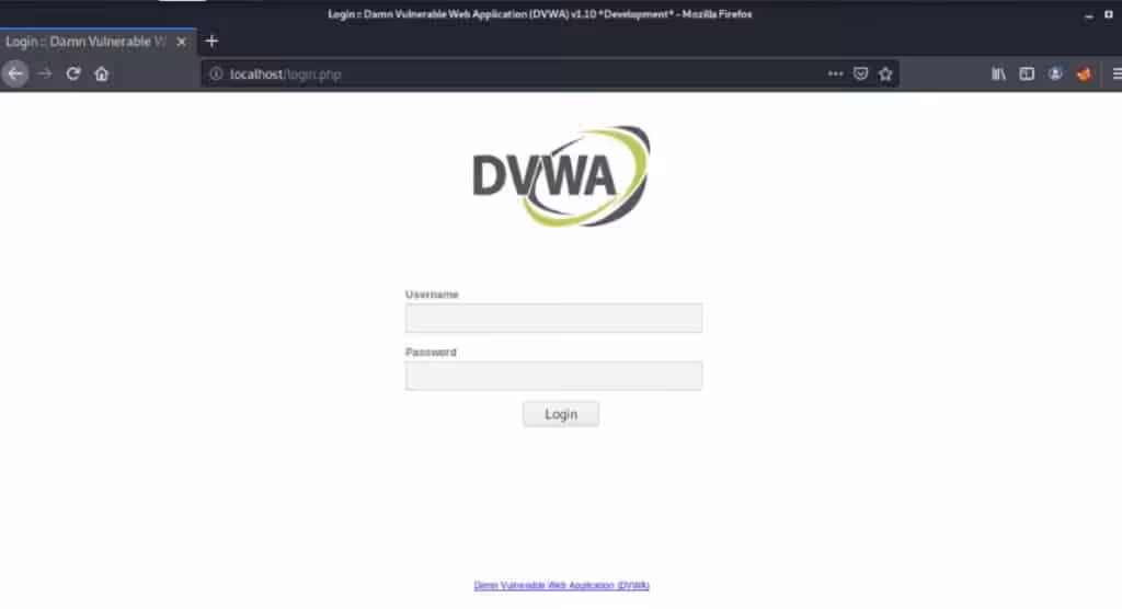 web vulnerable DVWA