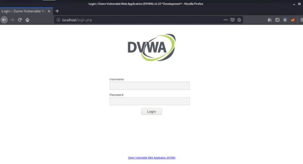 web vulnerable DVWA