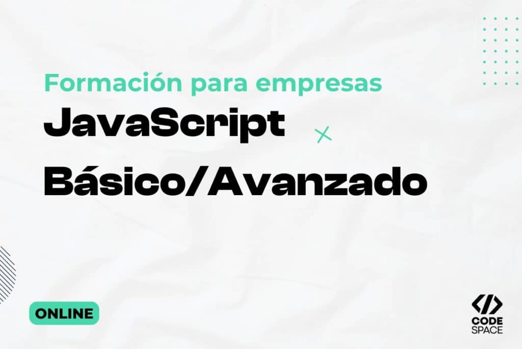 Portada del curso de JavaScript de la formación para empresa de CODE SPACE